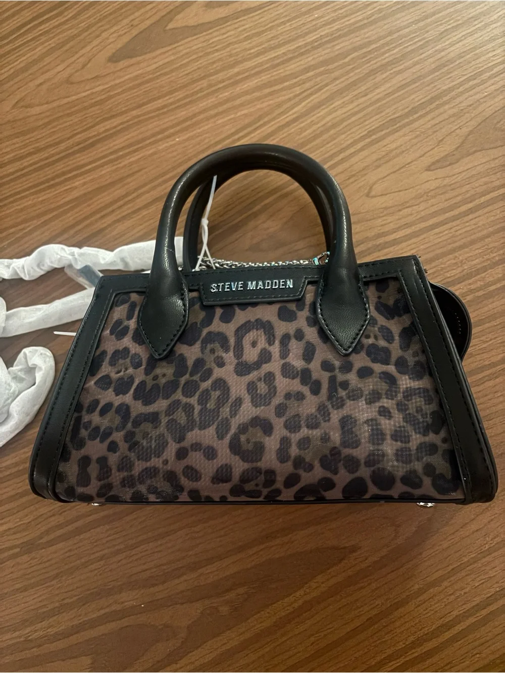 NWT - Steve Madden - mesh leopard bag